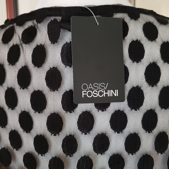 Sheer Polka Dot Overlay & Sweetheart Style Blouse - Picture 7 of 8